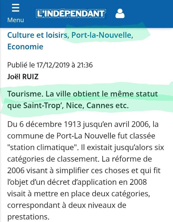 Appartement Duo Port-la-Nouvelle Exteriér fotografie